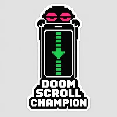 Doom Scroll Champion, Beta Run 001 common sticker