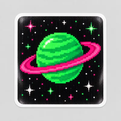 Planet Flip, Beta Run 001 lenticular sticker