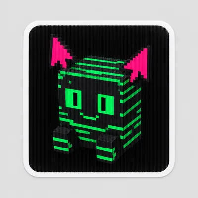 Gremlin Glitch Out, Beta Run 001 lenticular sticker