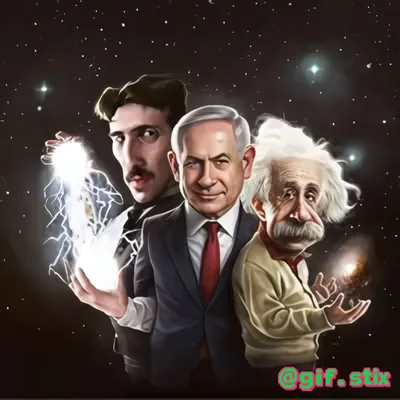 Three Genius Caricatures meme sticker