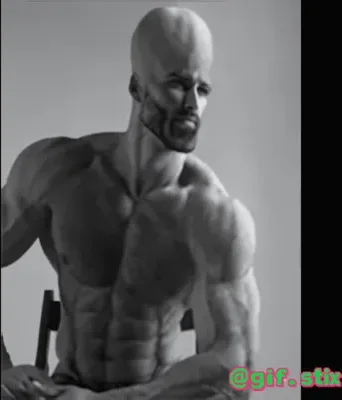 Chiseled Jawline Flex meme sticker