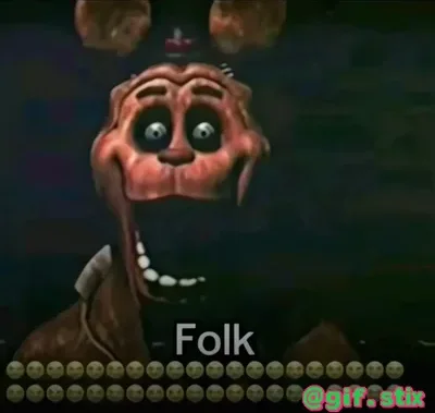 Folk Animatronic Stare meme sticker