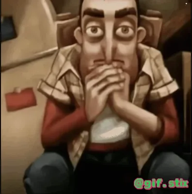 Nervous Cartoon Hands meme sticker