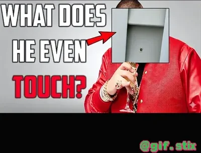 What Does He Even Touch meme sticker