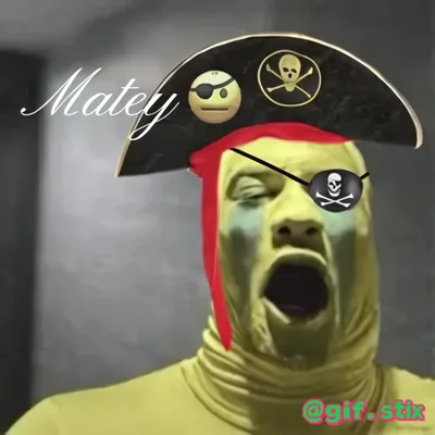 Matey Pirate Yell meme sticker