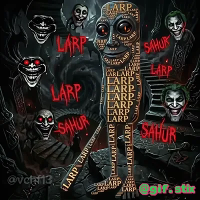 Larp Sahur Wall meme sticker