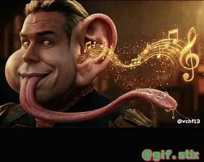 Big Ear Music Tongue meme sticker