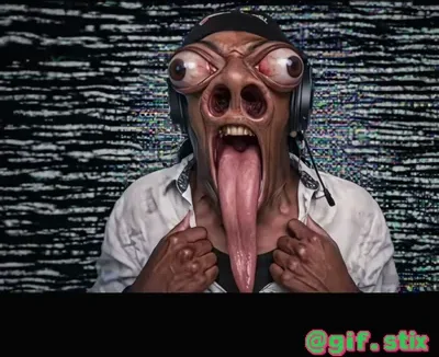 Bug Eyed Tongue Gamer meme sticker