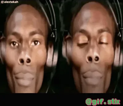 Headphones Eyes Closed Duo meme sticker