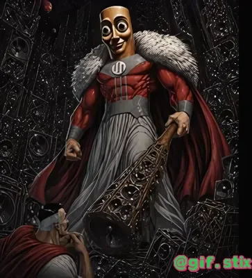 Masked Fur Cloak Warrior meme sticker