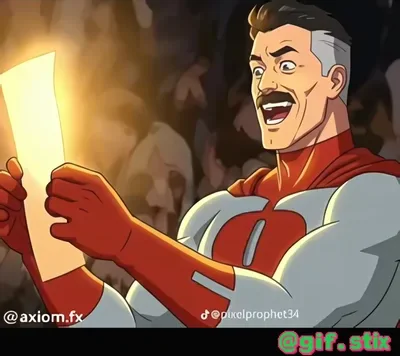 Mustache Hero Reads Paper meme sticker