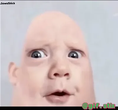 Shocked Bald Baby meme sticker
