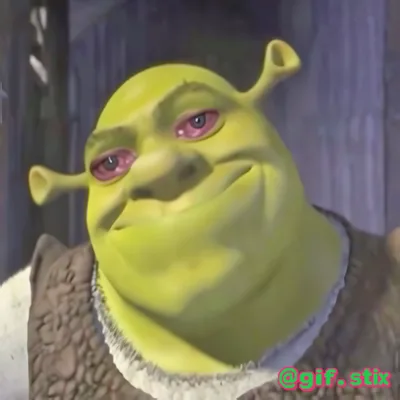 Green Ogre Pink Eyes meme sticker