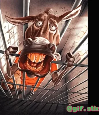 Caged Donkey Scream meme sticker