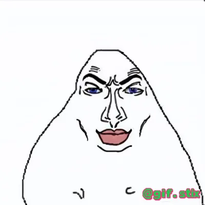 Smug Lipstick Blob meme sticker