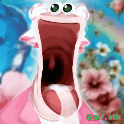 Screaming Pink Axolotl meme sticker