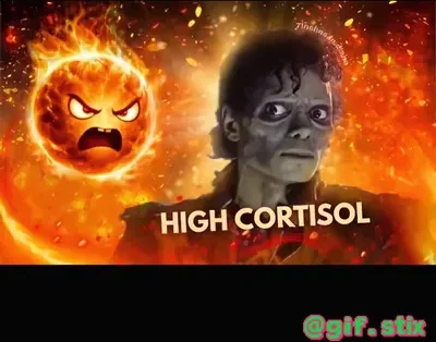 High Cortisol Fire meme sticker