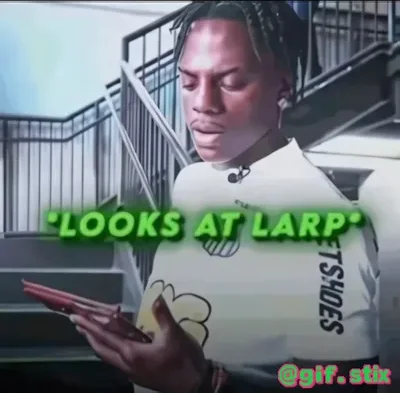 Looks At Larp meme sticker