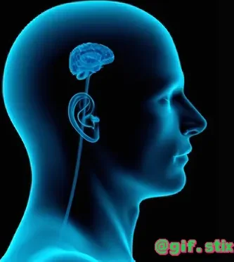 Glowing Blue Brain Scan meme sticker