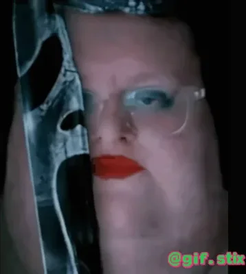 Ghost Mask Glasses Lady meme sticker