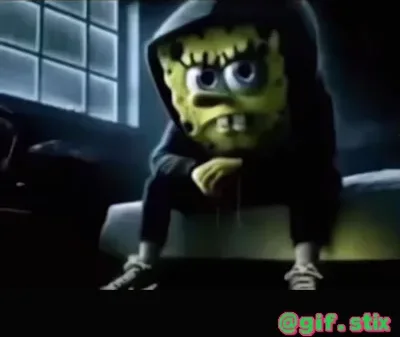 Hooded Yellow Sponge meme sticker
