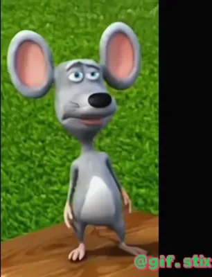 Nervous Cartoon Mouse meme sticker