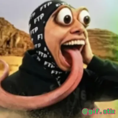 Bug Eyed Long Tongue meme sticker
