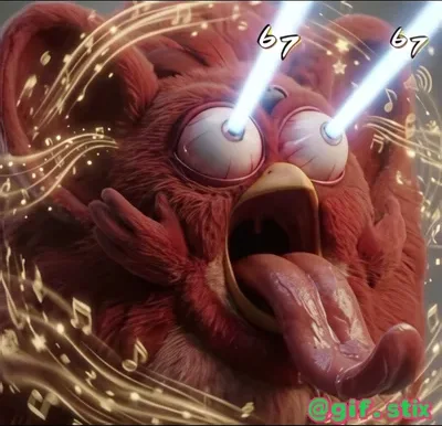 Laser Eyed Red Bird Tongue meme sticker