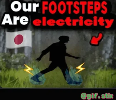 Our Footsteps Are Electricity meme sticker