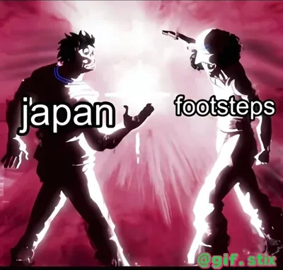 Japan Vs Footsteps Clash meme sticker