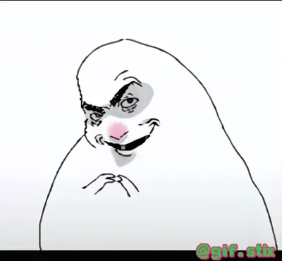 Smug Doodle Blob Blush meme sticker