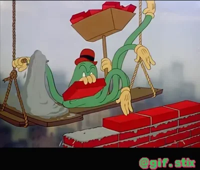 Cartoon Crane Lift meme sticker