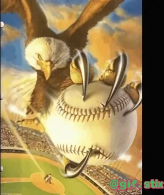 Eagle Catches Baseball meme sticker