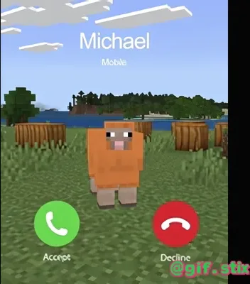 Blocky Sheep Is Calling meme sticker