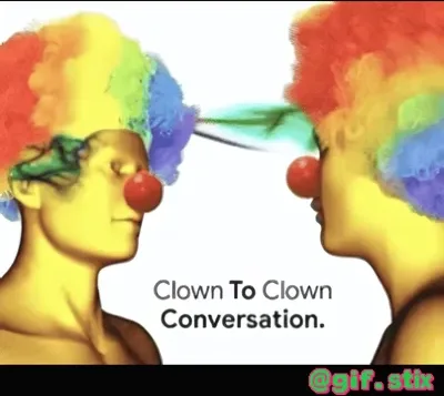 Clown To Clown Conversation meme sticker