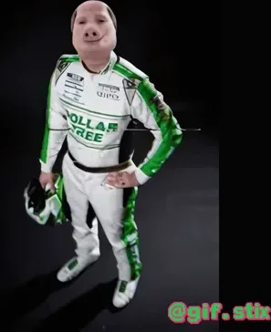 Pig Face Racing Suit meme sticker