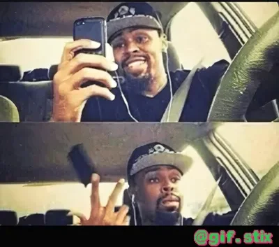 Car Selfie Then Peace Sign meme sticker