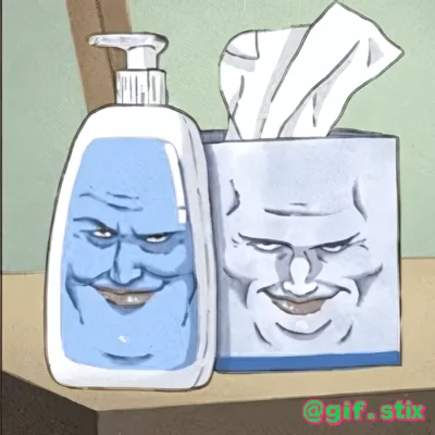 Smug Soap And Tissues meme sticker