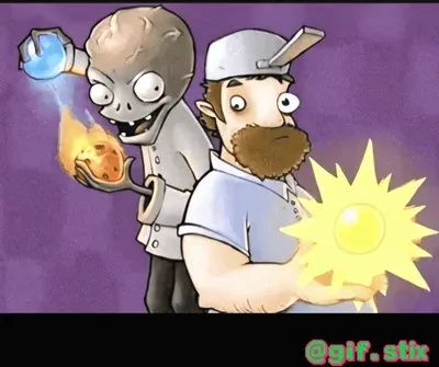 Zombie And Bearded Gardener meme sticker