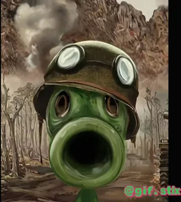 Pea Shooter Soldier meme sticker