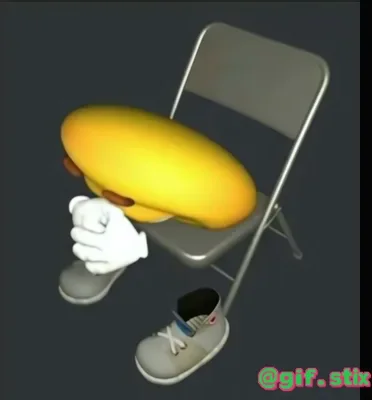 Yellow Blob On A Folding Chair meme sticker