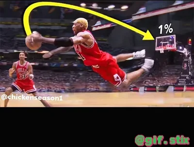 One Percent Flying Dunk meme sticker