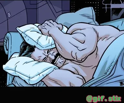 Muscle Man In Blankets meme sticker