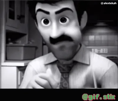 Cartoon Mustache Stare meme sticker