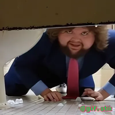 Crawling Under The Table meme sticker