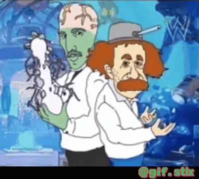 Cartoon Scientists Shock meme sticker