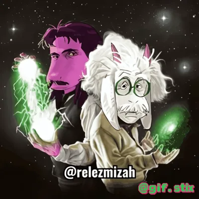 Cosmic Scientist Duo meme sticker