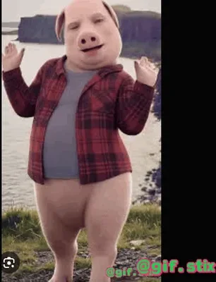 Pig Man Shrug meme sticker